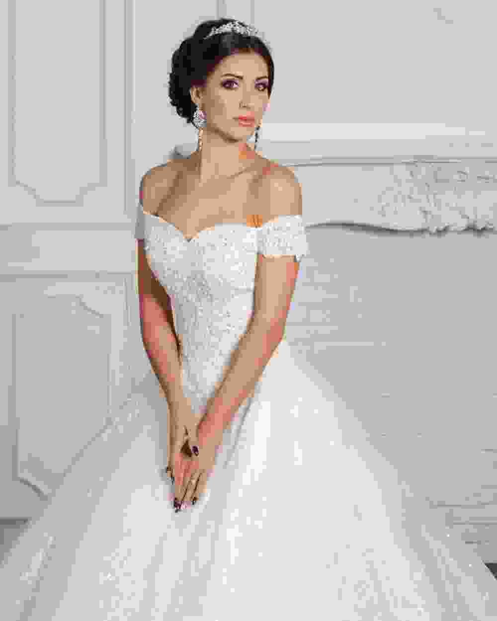 Off Shoulder Bridal Ball Gown